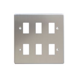 Varilight PowerGrid 6-Module Grid Faceplate Brushed Steel