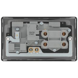 LAP  45A 2-Gang DP Cooker Switch & 13A DP Switched Socket Black Nickel with LED with Black Inserts