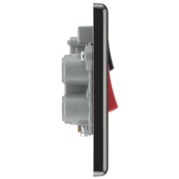 LAP  45A 2-Gang DP Cooker Switch & 13A DP Switched Socket Black Nickel with LED with Black Inserts