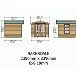 Shire Barnsdale 8' x 8' (Nominal) Apex Timber Log Cabin