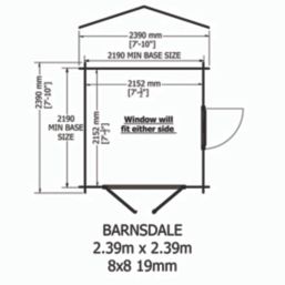 Shire Barnsdale 8' x 8' (Nominal) Apex Timber Log Cabin