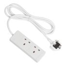 Essentials 13A 2-Gang Unswitched  Extension Lead White 2m