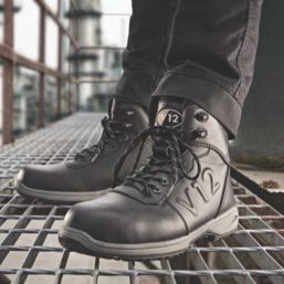 V12 Footwear Hyrax Size 6.5 Womens Black Water-Resistant  Safety Boots