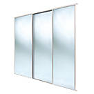 Spacepro Classic 3-Door Sliding Wardrobe Door Kit Cashmere Frame Mirror Panel 1760mm x 2260mm
