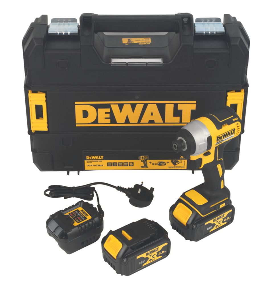 DeWalt DCF787M2T GB 18V 2 x 4.0Ah Li Ion XR Brushless Cordless Impact Driver Screwfix