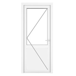 Crystal  1-Panel 1-Clear Light Left-Handed White uPVC Back Door 2090mm x 840mm