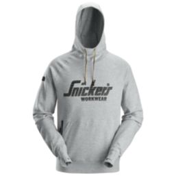 Snickers 2894 Logo Hoodie  Grey Melange Small 36" Chest