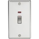 Knightsbridge  45A 2-Gang DP Control Switch Polished Chrome with LED