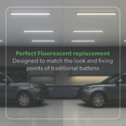 4lite Torre Single 5ft LED Batten With Microwave Sensor 25/50W 6500lm 230V