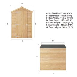 Mercia Value Windowless 4' x 6' (Nominal) Apex Overlap Timber Shed