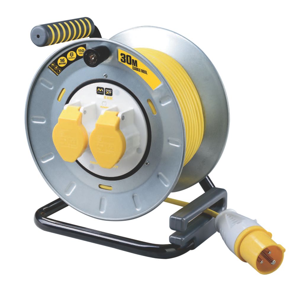 PRO XT OTMU30162LVXD 16A 2Gang 30m Cable Reel 110V Screwfix