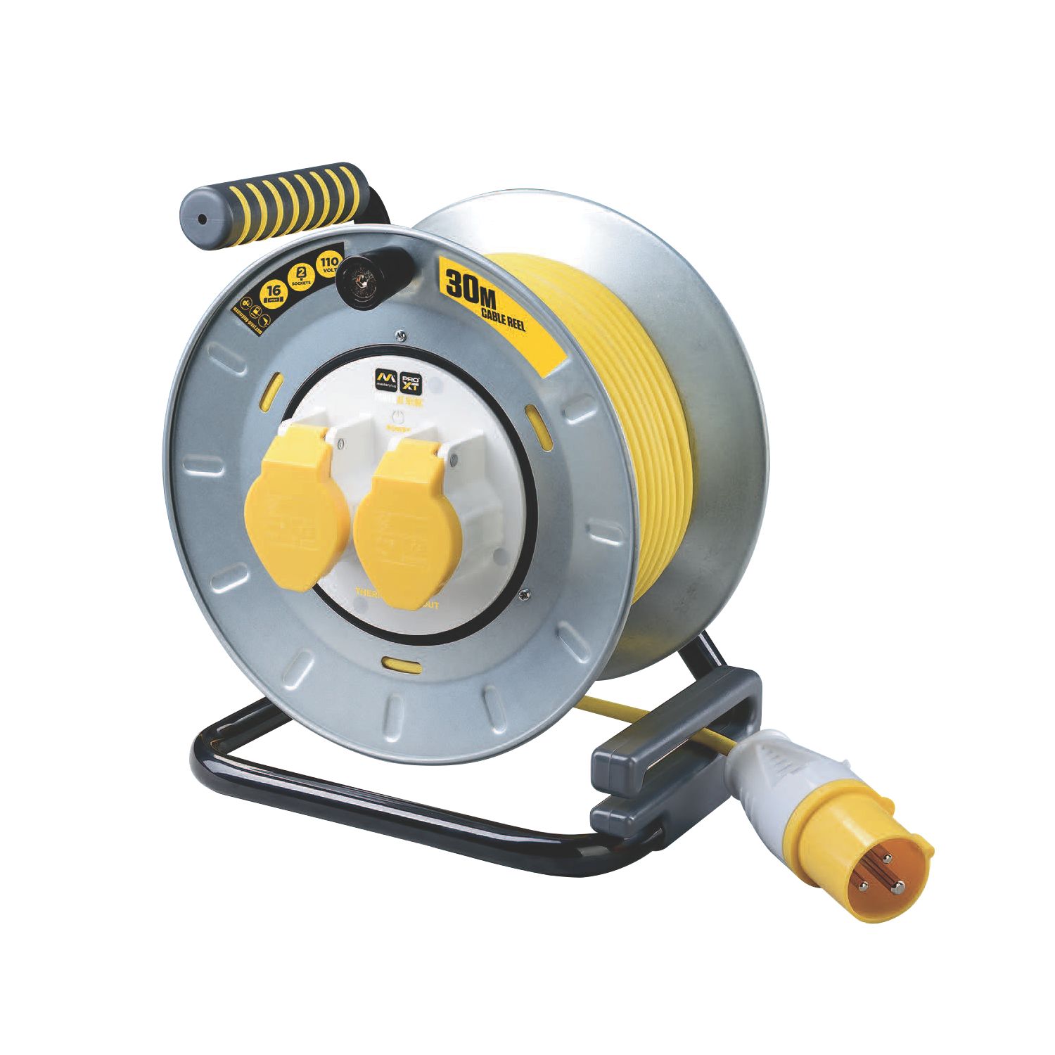 PRO XT OTMU30162LV-XD 16A 2-Gang 30m Cable Reel 110V (9641G)