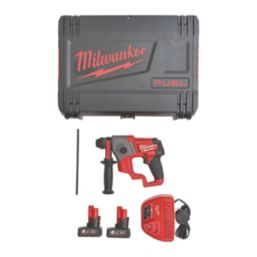 Milwaukee M12 CH-602X FUEL 1.9kg 12V 2 x 6.0Ah Li-Ion RedLithium Brushless Cordless SDS Plus Drill