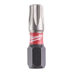 Milwaukee SHOCKWAVE 1/4" 25mm Hex Shank TX30 Impact Duty Bit Set CD 25 Pieces