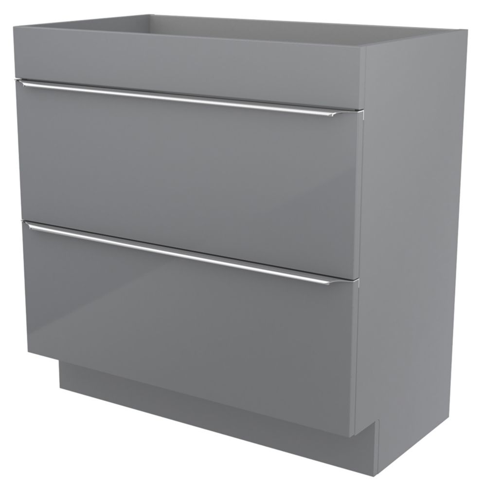 Imandra Freestanding Vanity Unit Gloss Grey 800mm x 450mm x 820mm ...