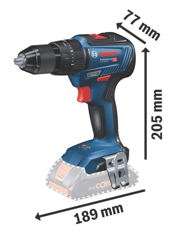 Bosch GSB 18 V 55 18V 2 x 2.0Ah Li Ion Coolpack Brushless Cordless