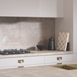 Wilsonart Omega Modern Caldeira Square Edge Matt Beige Stone Effect Laminate Breakfast Bar 4100mm x 900mm x 38mm