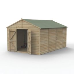 Forest Beckwood 10' x 14' 6" (Nominal) Apex Shiplap Timber Shed with Base