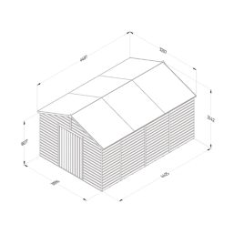 Forest Beckwood 10' x 14' 6" (Nominal) Apex Shiplap Timber Shed with Base