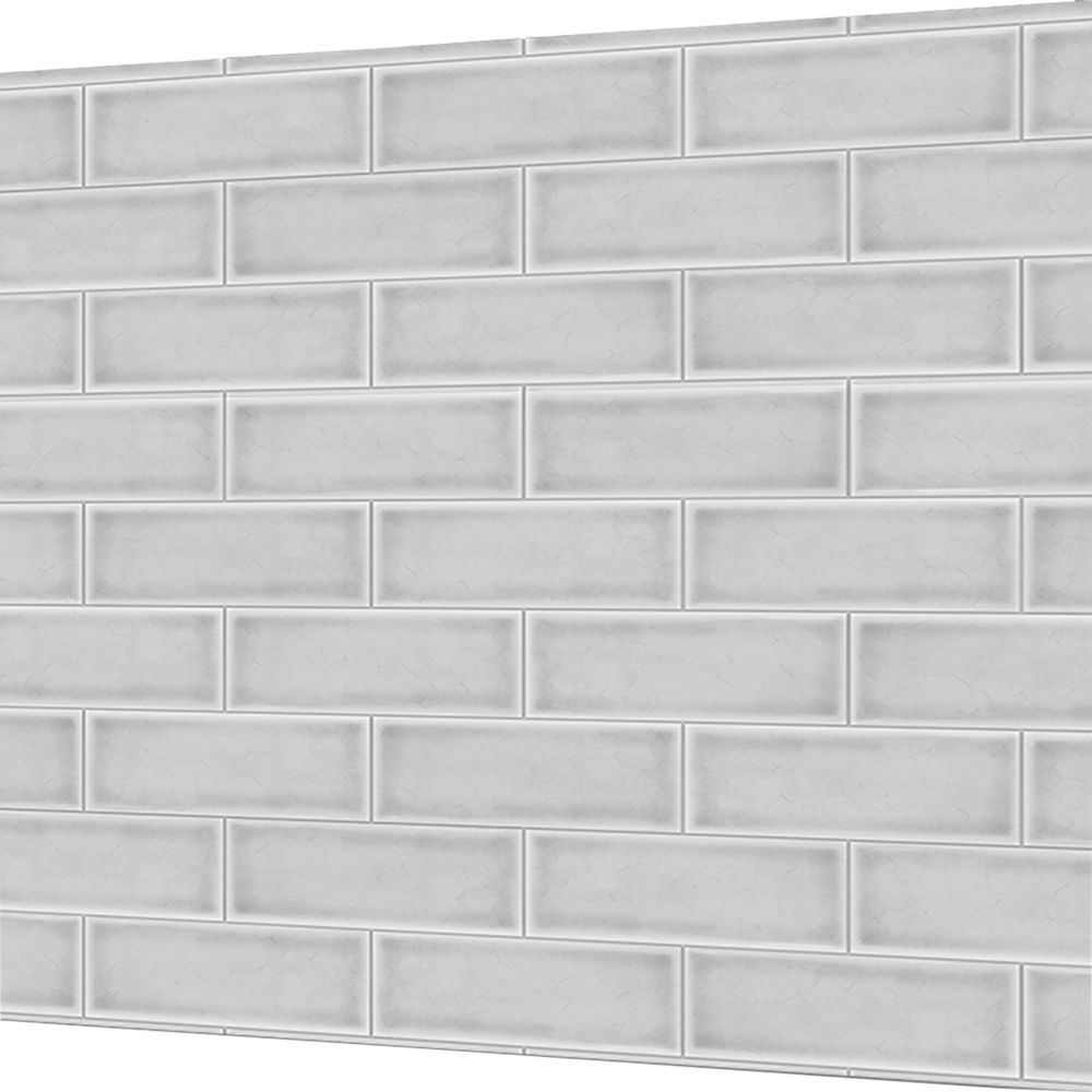 Splashwall  White Crackle Tile Alloy Splashback 900mm x 800mm x 4mm