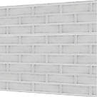 Splashwall  White Crackle Tile Alloy Splashback 900mm x 800mm x 4mm