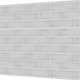 Splashwall  White Crackle Tile Alloy Splashback 900mm x 800mm x 4mm