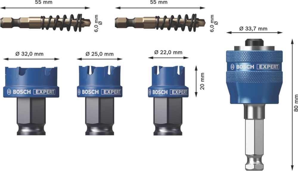 Bosch Expert 3-Saw Steel Holesaw Set - Screwfix