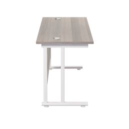 TC Group Aztec Twin Upright Rectangular Office Desk Grey Oak/White ...