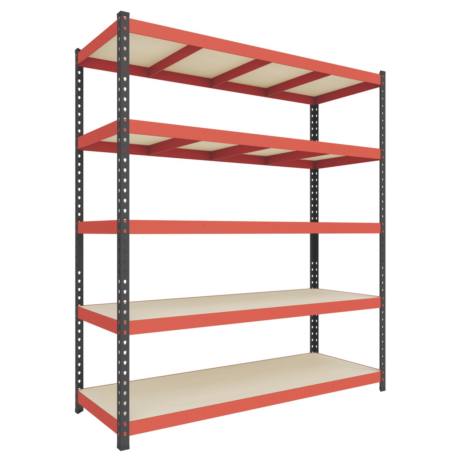 RB Boss Fastlok UDL/PC 5-Tier Metal Garage Shelving Unit 1600mm x 600mm x 1800mm (964TW)