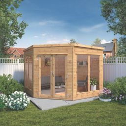 Mercia Premier Corner 9' x 9' (Nominal) Pent Timber Summerhouse