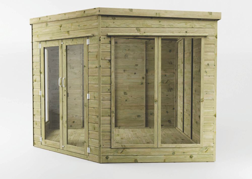 Mercia Premier Corner 9' x 9' (Nominal) Pent Timber Summerhouse