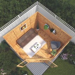 Mercia Premier Corner 9' x 9' (Nominal) Pent Timber Summerhouse