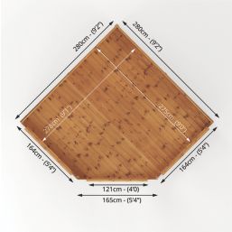 Mercia Premier Corner 9' x 9' (Nominal) Pent Timber Summerhouse