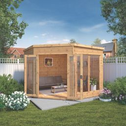 Mercia Premier Corner 9' x 9' (Nominal) Pent Timber Summerhouse