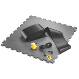 Ecotile ESD X-Joint  Interlocking Floor Tile Dark Grey 7mm