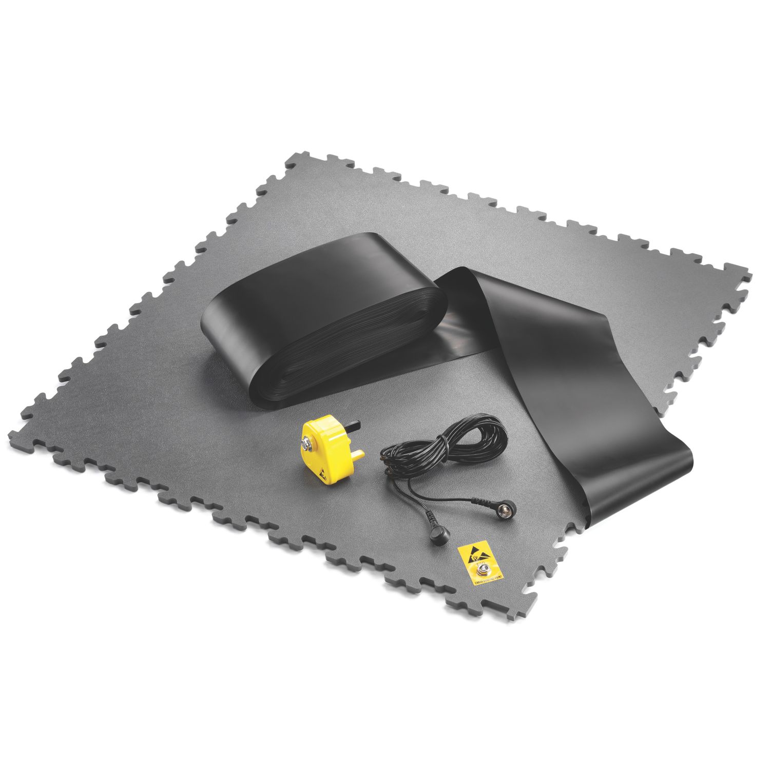 Ecotile ESD X-Joint Interlocking Floor Tile Dark Grey 7mm (964YU)