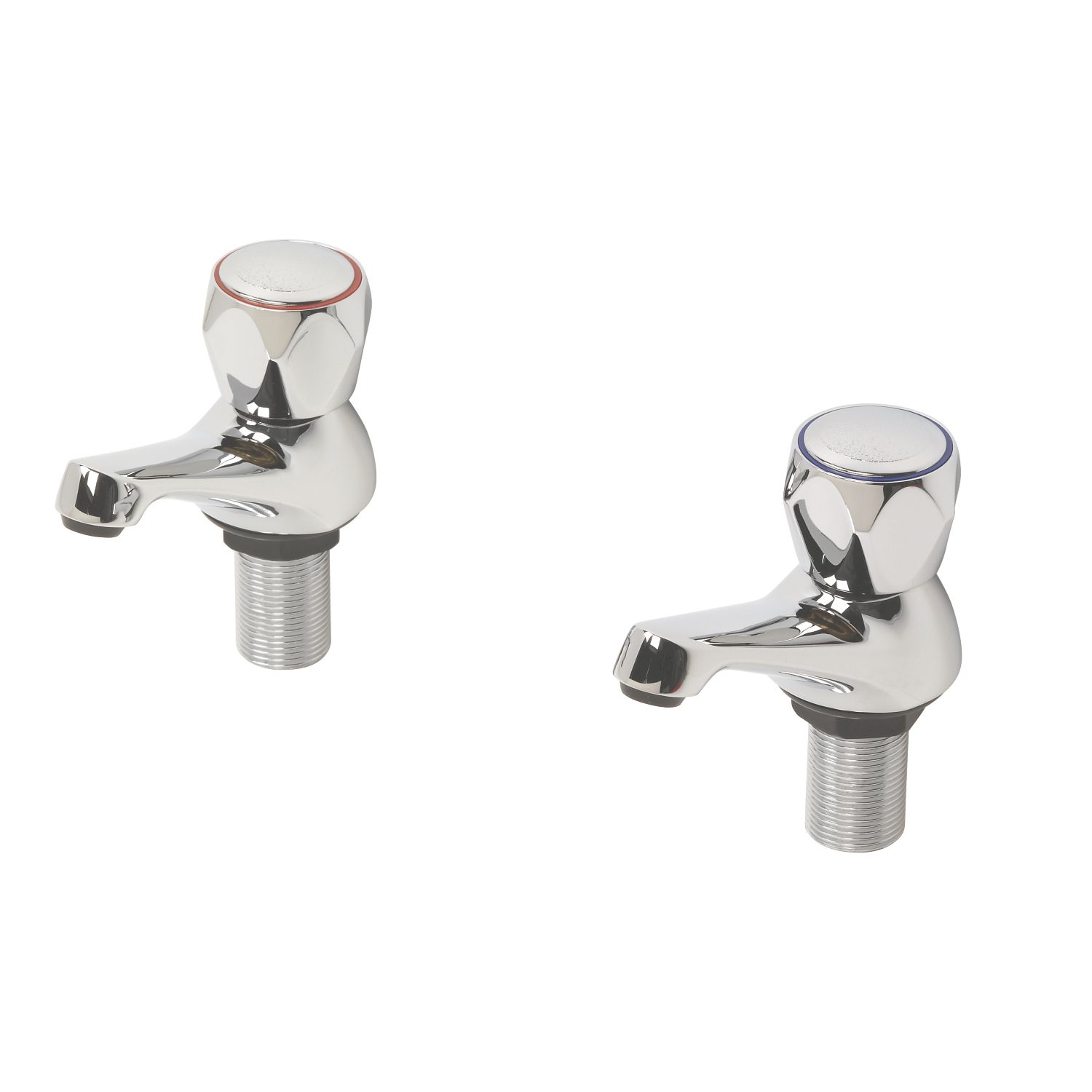 Swirl Contract Chrome 68mm Deck Mounted Round Head 2 Tap Holes Bath Pillar Tap (96503)