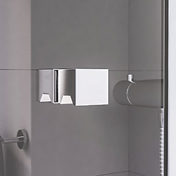 Aqualux Edge 6 Semi-Frameless Square Bi-Fold Shower Door Polished Silver 760mm x 1900mm