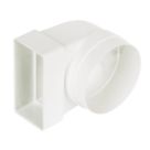 Manrose Round to Rectangular Connector Elbow 90° Bend Adaptor White 100mm
