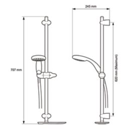 Mira Nectar Shower Kit Chrome/White