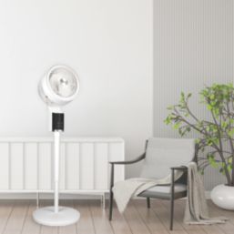 TCP  255mm White & Silver Pedestal Fan 240V