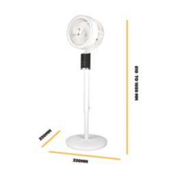 TCP  255mm White & Silver Pedestal Fan 240V