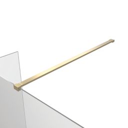 Palermo Showerwall Glass Brushed Brass 1950mm x 300mm x 8mm