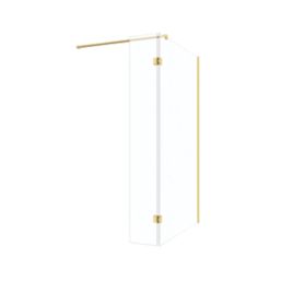 Palermo Showerwall Glass Brushed Brass 1950mm x 300mm x 8mm