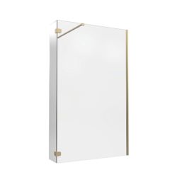 Palermo Showerwall Glass Brushed Brass 1950mm x 300mm x 8mm