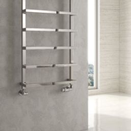 Reina Modal TRV 15mm x 15mm Chrome Corner & L/S Designer Thermostatic Radiator Valve & Lockshield