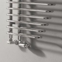 Reina Modal TRV 15mm x 15mm Chrome Corner & L/S Designer Thermostatic Radiator Valve & Lockshield