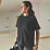 Site Caffery Short Sleeve Womens T-Shirt Black Size 10