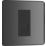 British General Evolve 1-Gang Slave Telephone Socket Polished Black with Black Inserts