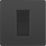 British General Evolve 1-Gang Slave Telephone Socket Polished Black with Black Inserts